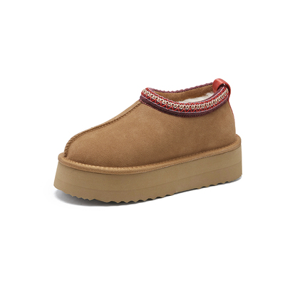 羊皮毛一体雪地靴小个子低帮棉鞋