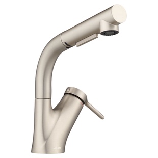 摩恩面盆抽拉式升降水龙头冷热卫生间洗脸盆浴室柜龙头89124/SRN