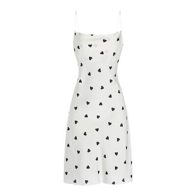 冰丝纯欲风爱心吊带睡裙法式