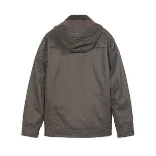 MCS男装源自万宝路秋季合身版可拆卸连帽夹克双口袋美式棉质外套