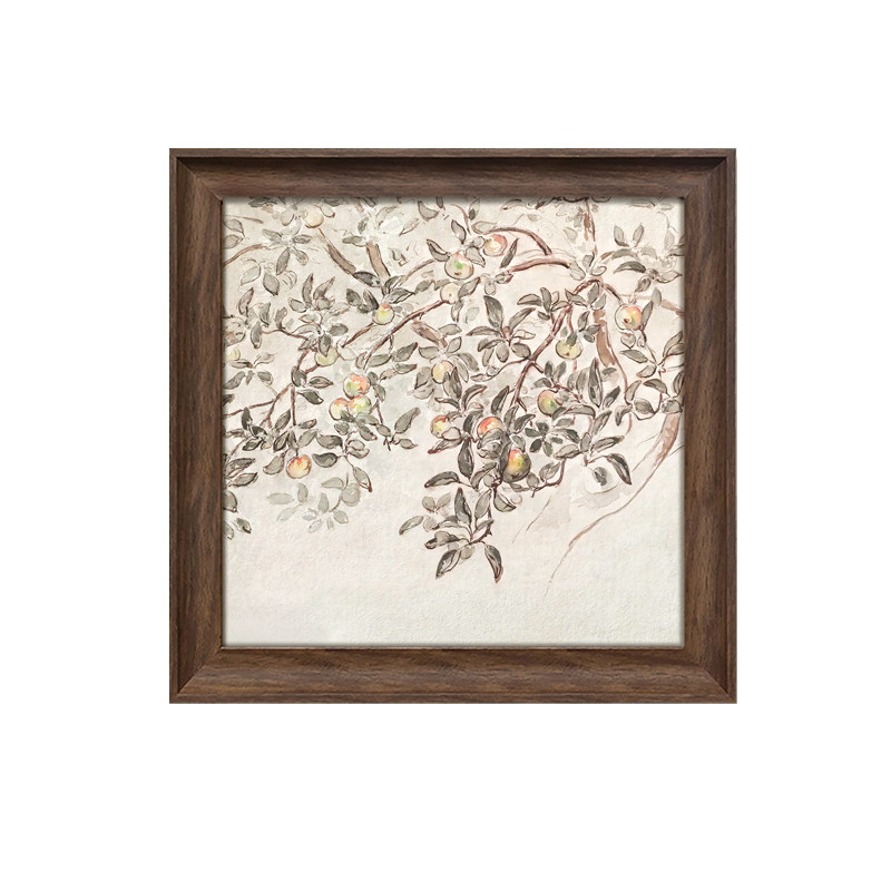 法式中古风餐厅装饰画平安果小众艺术复古客厅挂画玄关斗柜上壁画
