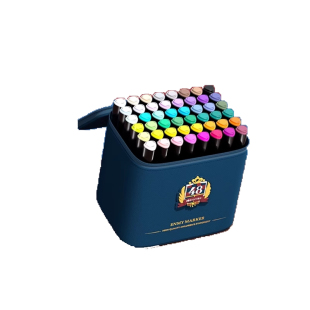 马克笔儿童学生专用油性防水不透色丙烯水彩笔48色比西笔芯画画笔60无毒可水洗80酒漆炳烯软绘可叠色笔精