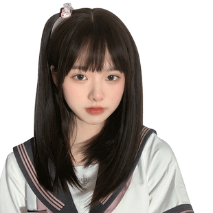 漫真假发女长发网红自然lolita假发甜美可爱jk中长锁骨发全头套