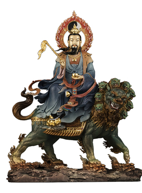 黄铜彩绘太乙救苦天尊神像摆件