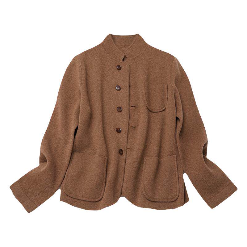 SayYa羊绒系扣立领短西服