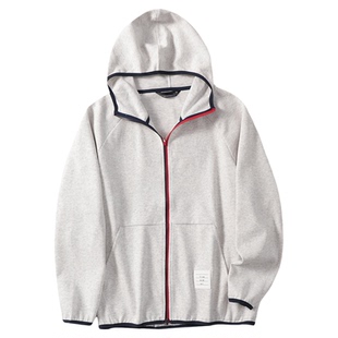 日单设计师线！水洗棉！2025春季新品男士撞色拉链连帽薄外套夹克