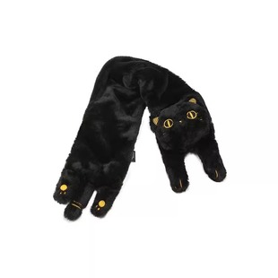 大英博物馆文创安德森猫可爱毛绒围巾保暖围脖手套女