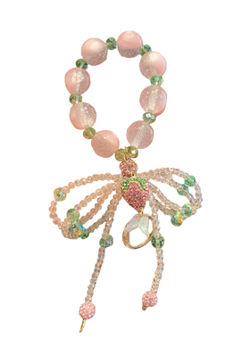 草莓水晶手机链挂手腕链条串珠爆闪手提链高级感串珠挂链百搭挂饰