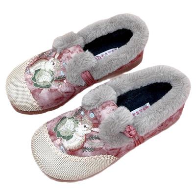 新中式绣花棉鞋京睿老北京布鞋