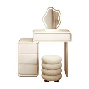 实木梳妆台小型现代卧室简约小户型主卧60cm迷你化妆桌床头柜一体