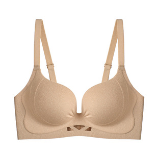 小胸平胸聚拢显大内衣女无钢圈隐形无痕文胸粉底液收副乳防下垂AB