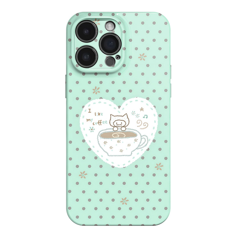 咖啡萌猫 适用苹果iphone17手机壳华为pura70小米15荣耀x50红米k80高级感小众vivox200软opporeno15一加ACE5