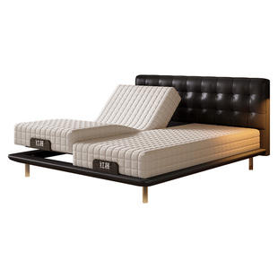 电动智能床架家用自动升降床按摩零重力复古真皮悬浮2米x2米2大床