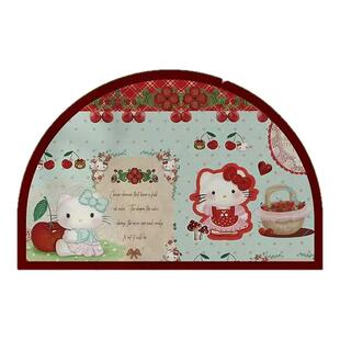 卡通凯蒂猫半圆硅藻泥浴室地垫吸水防滑速干洗手间门口吸水垫地毯