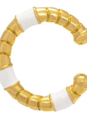 CISSY SHI【蒯仔同款】光之影系列浮雕珐琅戒指耳骨夹原创男女款