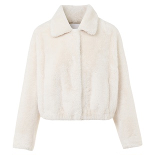 【焦点系列】朗姿气质翻领毛绒外套通勤时尚仿皮草2025年冬季新款