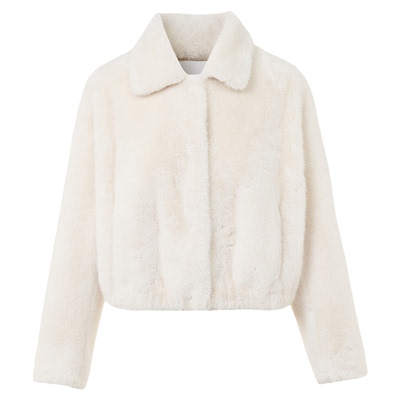 【焦点系列】朗姿气质翻领毛绒外套通勤时尚仿皮草2025年冬季新款