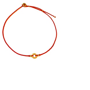 平安扣红绳手链女本命年好看精致文雅新年仿真沙金手工编织细手绳