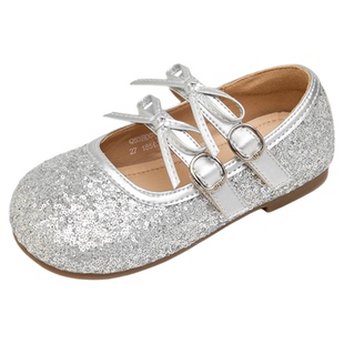 红蜻蜓女童鞋2025秋季新款水晶鞋蝴蝶结公主鞋儿童皮鞋软底单鞋