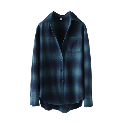 衬衫加厚磨毛格子美式复古风