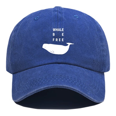 whale be free 鲸鱼自由再见苏菲动物保护拒绝表演棉棒球鸭舌帽子