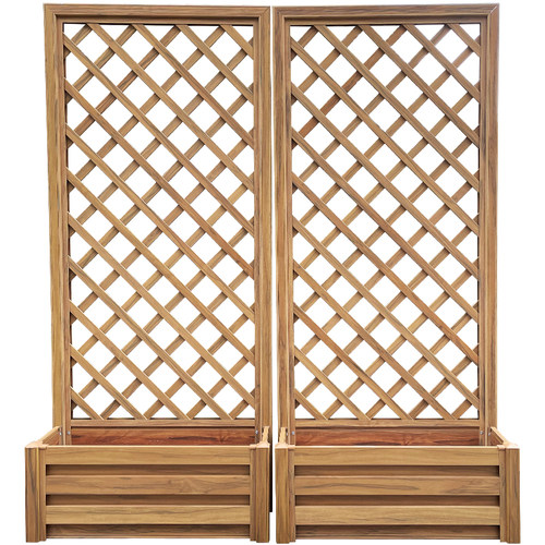 铝合金花箱网格栅栏户外花槽围栏庭院室外隔断花盆花架爬藤种植箱