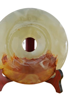 巴基斯坦天然玉石平安扣摆件送礼