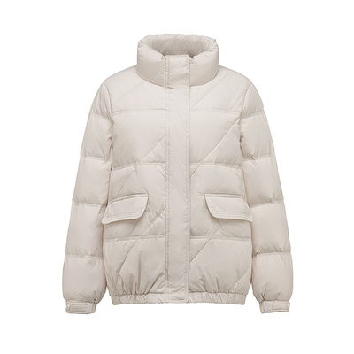 2025年面包羽绒服女短款宽松休闲立领小个子白鸭绒百塔加厚外套潮