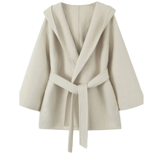 NSS COLLECTION 定制高克重面料 封神双面羊驼毛秋冬白色斗篷大衣