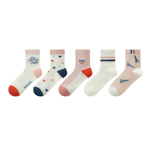 七巧板女童袜夏季网眼袜薄款透气防臭儿童袜女孩中筒棉袜学生袜子