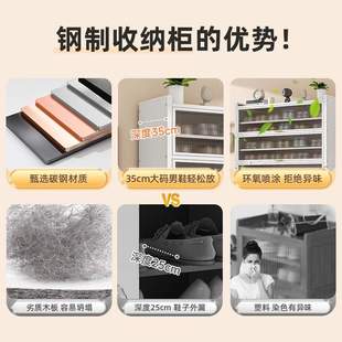 加粗加厚钢制鞋柜家用入户可碳钢加可洞洞门口防霉板防潮移动鞋架