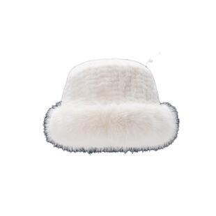 兔毛可爱毛线帽子女冬季毛绒保暖加厚毛毛秋冬天大头围针织帽盆帽