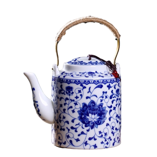 大容量景德镇陶瓷茶具套装家用中式凉水冷水茶壶茶杯中式提梁青花