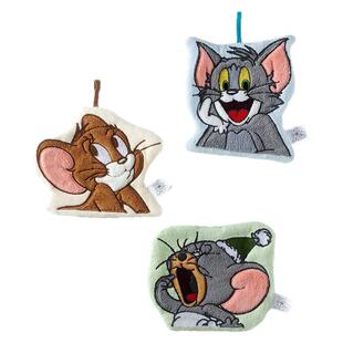 正版Tom and Jerry猫和老鼠卡通刺绣擦手巾挂式珊瑚绒不掉毛毛巾