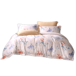 富安娜家纺60支长绒棉磨毛四件套纯棉全棉加厚秋床上用品保暖被套