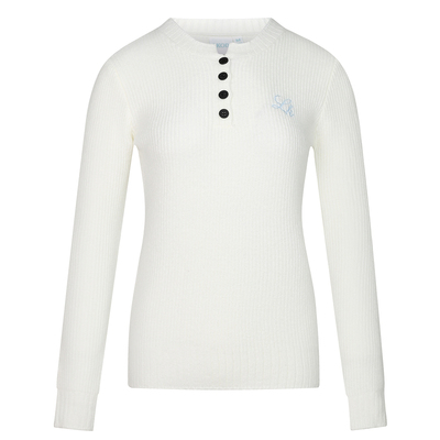 秋冬亨利领字母刺绣长袖针织衫