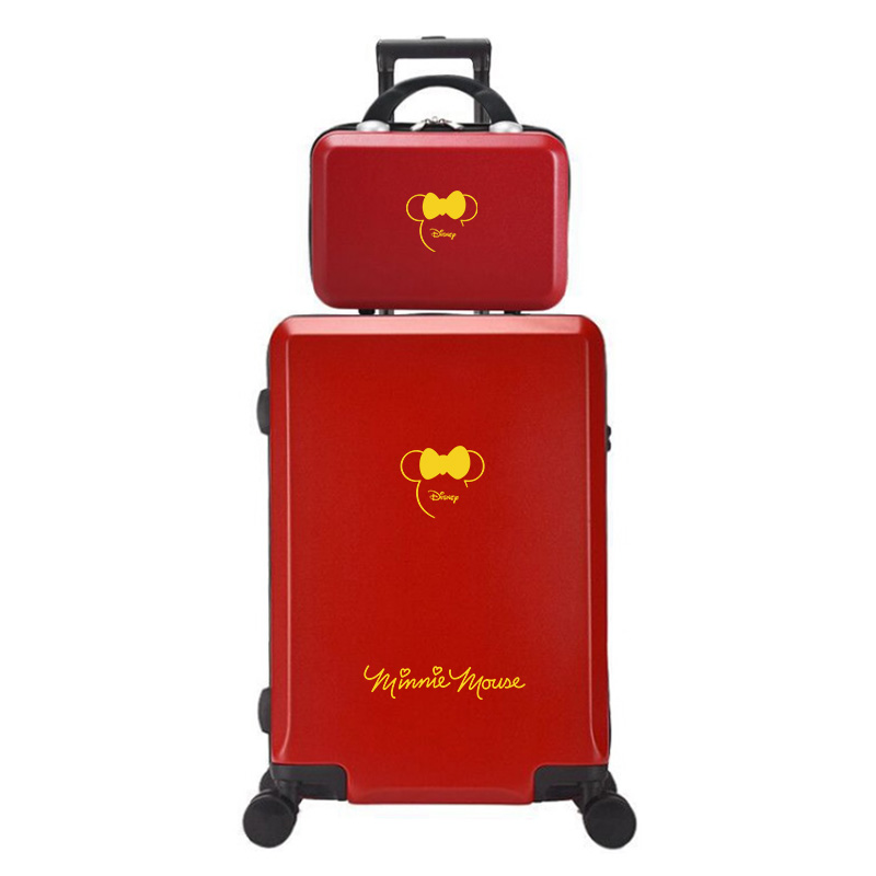 Disney/迪士尼结婚行李箱20寸红色婚礼子母箱24寸旅行拉杆箱陪嫁