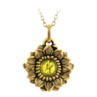 周大福独白吊坠复古黄金向日葵