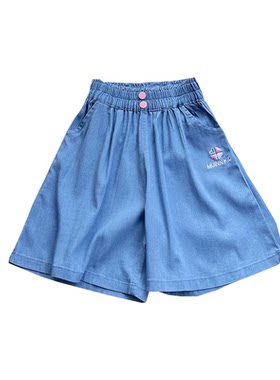 女童天丝牛仔裤夏季薄款休闲短裤