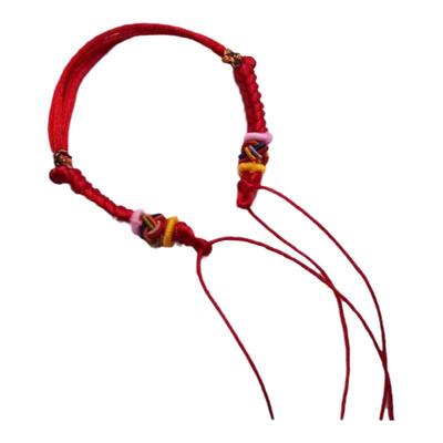 宝宝金饰品满月婴儿diy红绳3D硬金吊坠半成品横穿金饰品吊坠手绳