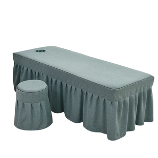 美容床罩单件推拿按摩理疗皮肤管理纯色简约美容院专用床品套带洞