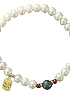 手链纯银镀金淡水珍珠女款