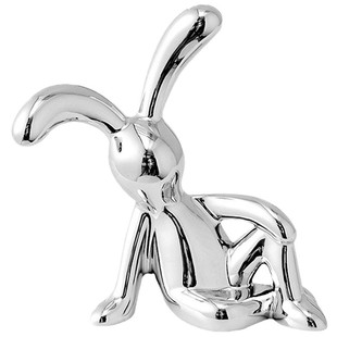 创意网红卡通坐姿长耳兔子摆件轻奢高档客厅电视柜酒柜玄关装饰品