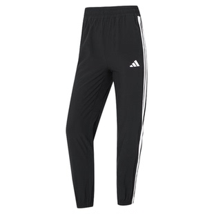 阿迪达斯速干裤子女裤2025新款运动裤三条杠束脚裤休闲裤JI8313