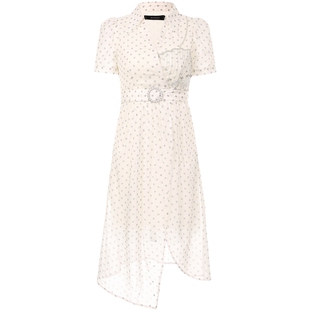 【奥莱】MAXRIENY 波点连衣裙夏季泡泡袖A字裙气质短袖公主长裙子