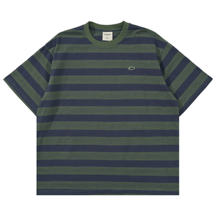 Mentmate 25SS 日系定织条纹短袖 森林感撞色海魂衫T恤 男女款夏