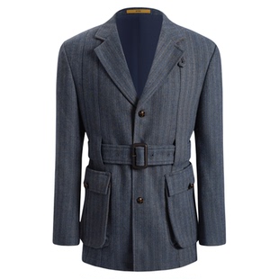 【30%羊毛】平圆方中2025年秋季人字纹诺福克暴风领夹克外套男款