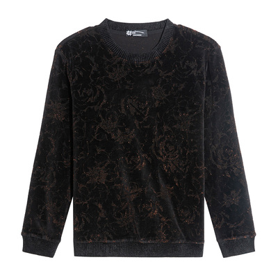 ANDREW MACKENZIE意大利男装 时尚提花圆领长袖T恤551252132115