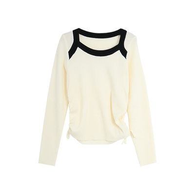 西町村屋学院简约修身长袖针织衫