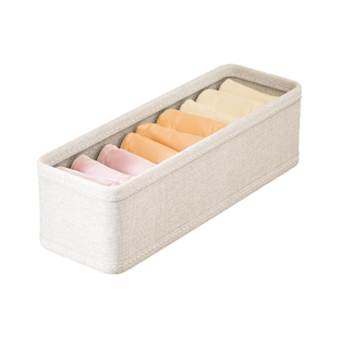 棉麻袜子收纳盒内衣内裤分格整理盒宿舍抽屉放贴身衣物神器可折叠